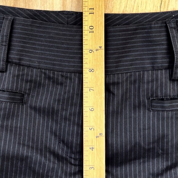 CABI WORK IT PINSTRIPE TROUSERS WOMEN’S sz 16 Wide Leg High Rise Black NWOT - Picture 10 of 12
